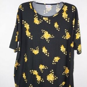 LulaRoe Irma Womens Knit Tunic Top Sz S Black Gold